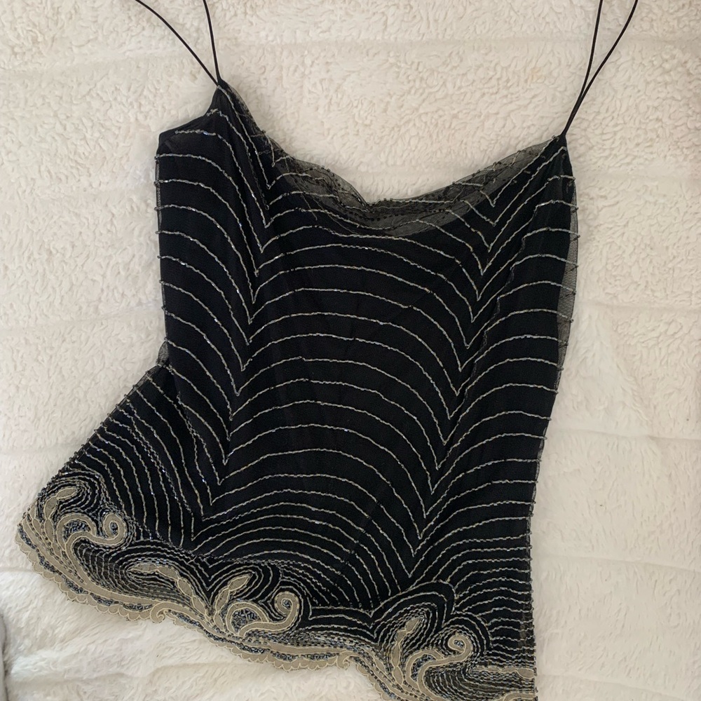 Elegant Black and Silver Women's Top